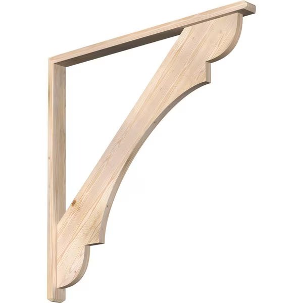 Olympic Craftsman Smooth Bracket w/ Offset Brace, Douglas Fir, 3 1/2